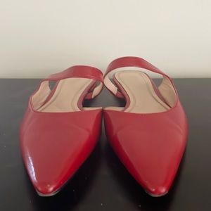 Zara: red slip on pointed shoes with strap size 38/7.5